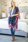 AMERICAN WOMAN - Knee Length Kimono Beach Coverup