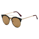 Escobar - Round Circle Brow-Bar Tinted Lens Sunglasses