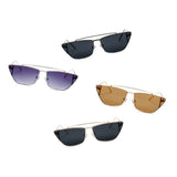 Estevan - Retro Flat Lens Rectangular Sunglasses